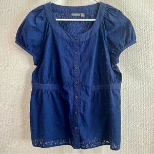 Apt. 9 Women’s Blue Lace Short Sleeve Top Size: Large